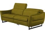 2,5-Sitzer EGOITALIANO "Dafne, elegantes Designsofa mit hohem Sitzkomfort", grün (pistazie), B:208cm H:97cm T:108cm, Luxus-Micofaser Lederoptik (100% Polyester) ist ein neues technisches Gewebe mit einem visuellen und taktilen Aspekt, der dem Nubuk sehr nahe kommt, mit innovativen Eigenschaften. Seine außerordentliche Weichheit kommt von einem exklusiven Produktionsprozess, der Unreinheiten und Un