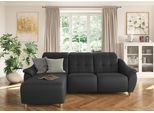 Ecksofa HOME AFFAIRE "Boston L-Form", schwarz, B:254cm T:170cm, Struktur (100% Polyester);Luxus-Microfaser Florence (100% Polyester);Chenille (100% Polyester);NaturLEDER (reines Rindsleder), Sofas, Ecksofa, Kopfteilverstellung an jeder Sitzfläche, wahlweise Relaxfunktion