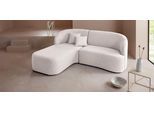 Ecksofa "Dilara L-Form", beige (creme), B:200cm H:87cm T:165cm, Struktur fein 100% Polyester);Samtoptik (100% Polyester);Bouclé (100% Polyester), LEGER HOME BY LENA GERCKE, Sofas, Ecksofa, gerundete Rückenlehne und Front, in 3 Bezugsqualitäten