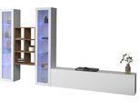 Wohnwand HOME AFFAIRE "Maruska", weiß (weiß hochglanz, weiß hochglanz), B:320cm H:180cm T:30cm, Holzwerkstoff, Kastenmöbel-Sets, Wohnwand