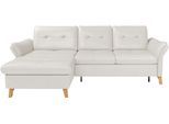 Ecksofa SIT & MORE "Göteborg", weiß (reinweiß), B:268cm H:90cm T:176cm, Sofas, Ecksofa, Sitztiefenverstellung und Federkern, wahlweise mit Bettfunktion