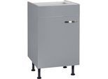 Spülenschrank KOCHSTATION "KS-Cara", grau (basaltgrau, basaltgrau), B:50cm H:87cm T:58,4cm, Schränke, Spülenschrank, Breite 50 cm