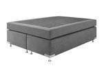 Boxspringbett "Holland", grau, B:142cm L:201cm, Microvelours (100% Polyester), WESTFALIA SCHLAFKOMFORT, Komplettbetten, Boxspringbett, ohne Kopfteil, frei im Raum stellbar