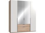 Kleiderschrank WIMEX "New York", weiß (struktureichefarben hell,weiß, spiegel), B:180cm H:208cm T:58cm, Schränke, Kleiderschrank, mit Spiegeltür