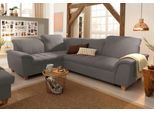 Ecksofa HOME AFFAIRE "Lyla fester Sitzkomfort, bequeme Armlehnen, Breite 275cm, L-Form", grau (stone), B:275cm H:81cm T:214cm, Luxus-Microfaser Lederoptik (100% Polyester);Microfaser PRIMABELLE (100% Polyester);Feinstruktur weich (100% Polyester), Sofas, Ecksofa, wahlweise mit Rückenfunktion und Bettfunktion
