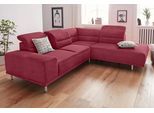 Ecksofa SIT & MORE "Mariola L-Form", rot (bordeaux), B:263cm H:93cm T:234cm, Luxus-Microfaser (100% Polyester);Struktur (100% Polyester);Luxus-Microfaser ALTARA NUBUCK (100% Polyester), Sofas, Ecksofa, mit Federkern und Ottomane, inklusive Sitztiefenverstellung