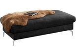 Polsterhocker W.SCHILLIG "piedroo, Designsofa mit tollem Sitzkomfort, bequem, L-Form", grau (anthrazit s37), B:141cm H:42cm T:70cm, Stoff S37 (100% Polyester): Luxus-Microfaser in Lederoptik, Hocker, Polsterhocker, Füße in Silber matt