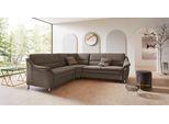 Ecksofa HOME AFFAIRE "Cardoso L-Form", braun (cappuccino), B:260cm H:90cm T:230cm, Luxus-Microfaser ALTARA NUBUCK (100% Polyester);Luxus-Microfaser weich (90% Polyester, 10% Polyamid);Struktur (52%Polyester, 35% Acryl, 13%Cotton);Luxus-Microfaser Lederoptik (100% Polyester), Sofas, Ecksofa, mit Trapezecke für mehr Sitzkomfort, wahlweise auch mit Bettfunktion