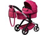 Kombi-Puppenwagen BAYER "Xeo", rot (fee bordeaux), Puppenwagen, KinderB:37cm H:73cm T:68cm, Kunststoff, Metall, Stoff, Kombi-Puppenwagen, B:37cm H:73cm T:68cm