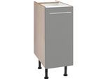 Unterschrank OPTIFIT "Bern", grau (basaltgrau, akaziefarben), B:30cm H:87cm T:58,4cm, Schränke, Unterschrank, 30 cm breit, mit 1 Tür mit höhenverstellbaren Füßen, mit Metallgriff