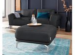 Hocker W.SCHILLIG "montanaa", schwarz (schwarz z59), B:71cm H:42cm T:71cm, Hocker, Hocker, mit Metallfüßen in Chrom glänzend, Breite 71 cm