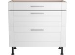Kochfeldumbauschrank KOCHSTATION "KS-Ahus", braun (weiß matt, wildeiche nachbildung), B:90cm H:87cm T:58,4cm, Schränke, Kochfeldumbauschrank, Breite 90 cm