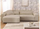 Ecksofa OTTO HOME "KINLEE Design-Sofa mit Recamiere rechts/links, Maße B/T/H 251/144/70cm", beige, B:251cm H:70cm T:144,5cm, 100% Polyester, Sofas, Ecksofa, L-Form mit Wellenunterfederung, ohne Bettfunktion, modern und beguem