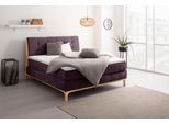 Boxspringbett OTTO HOME "Jelle", lila, B:181cm L:216cm, Komplettbetten, Boxspringbett, zertifizierte, recycelte Bezugsstoffe, verschiedene Ausführungen