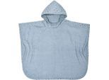 Badeponcho WÖRNER "Wal stahlblau", blau (stahlblau), L:60cm, Baumwoll-Webfrottier, Hausmäntel, Badeponcho, maschinenwaschbar, trocknergeeignet