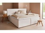 Polsterbett "Isaline", beige, B:213cm L:213cm, 100% Polyester, LEGER HOME BY LENA GERCKE, Betten, Polsterbett, wahlweise ohne Matratze oder mit 3 Matratzenarten, Kopfteilhöhe 107 cm