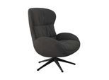 Relaxsessel FLEXLUX "Haze, hervorragender Komfort, Echtleder oder sanfter Stoff", grau (anthrazit grau), B:70cm H:104cm T:79cm, 100% Polyester, Sessel, Relaxsessel, Rückenteilverstellung, drehbar, Fuß schwarz
