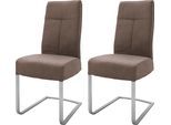 Freischwinger MCA FURNITURE "Talena", beige (sand, edeltahl gebürstet, sand), B:47cm H:104cm T:64cm, Stühle, Freischwinger, Stuhl belastbar bis 120 Kg