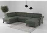 Wohnlandschaft SIT & MORE "Glendale, U-Form", jungle, B:321cm H:84cm T:193cm, 90% Polyester, 10% Polyamid, Sofas, Wohnlandschaft, inkl. Kopfteilverstellung,wahlweise mit Vorziehsitz und Bettkasten