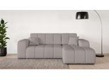 Ecksofa OTTO HOME "CASSY L-Form, Schlafsofa mit Bettkasten, Maße B/T/H: 245/165/88 cm", grau (taupe), B:244,5cm H:88cm T:164,5cm, 100% Polyester, Sofas, Ecksofa, mit 2 Rückenkissen, Recamiere rechts oder links bestellbar