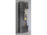 Vitrine OTTO HOME "India,Höhe 160cm stilvolle Glasvitrine mit verstellbare Glasböden", grau (schieferfarben), B:45cm H:160cm T:35cm, ABS-Kunststoff, FSC-zertifizierter Holzwerkstoff, Glas, Kunststoff, Metall, Schränke, Vitrine, Standvitrine 1Trg, viel Stauraum ohne Beleuchtung