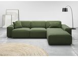 Ecksofa HOME AFFAIRE "Glimminge auch in Breitcord, Feincord, Bouclé + Easy care-Bezug", grün (oliv), B:294cm H:71cm T:191cm, 95% Polyester, 5% Nylon, Sofas, Ecksofa, L-Form, Breite 294, Zierkissen