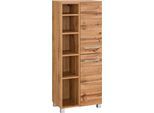 Midischrank WELLTIME "Soria", braun (eichefarben), B:55cm H:135cm T:35cm, Schränke, Midischrank