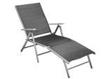 Gartenliege MERXX, schwarz, Obermaterial: 100% Polyester, Gartenliegen, Gartenliege, Alu/Textil, klappbar