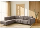 Ecksofa HOME AFFAIRE "LORCAN mit Metallfüßen, Breite 275 cm, weiches Sitzgefühl", braun, B:275cm H:77cm T:210cm, 100% PES, Sofas, Ecksofa, Metallfüße, Lederoptik, Struktur, Bouclé