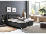 Boxspringbett, grau (feinstrukturstoff anthrazit), Ohne Topper, Liegefläche B/L: 160cm x 200cm, H2 + H2, Bonnell-Federkernmatratze, Bezug Unterbox und Kopfteil: Feinstrukturstoff (77% Polyester, 23% Viskose);Bezug Obermatratze 100% Polyester, waschbar bis 60C, WESTFALIA SCHLAFKOMFORT, Komplettbetten, Boxspringbett, in diversen Ausführungen