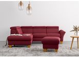 Ecksofa HOME AFFAIRE "Lindgren L-Form", rot (bordeaux), B:249cm H:84cm T:217cm, 100% Polyester, Sofas, Ecksofa, wahlweise mit TV-Funktion, Stauraum und Kopfteilverstellung
