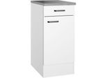 Unterschrank OPTIFIT "OPTImulti", weiß, weiß, B:40cm H:88cm T:60cm, Holzwerkstoff, Schränke, Unterschrank, Breite 40 cm, mit 1 Tür, 1 Schubkasten, 1 Einlegeboden