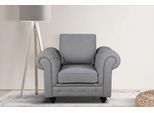 Sessel HOME AFFAIRE "MENDITTE", grau, B:117cm H:90cm T:93cm, 100% Polyester, Sessel, Sessel, Knopfheftung an Armlehnen und vorderer Leiste, hohe Qualiität