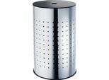 Wäschekorb LOCKER, silber (silberfarben), B:35cm H:58cm T:35cm, Metall, Wäschesammler, Wäschekorb, verchromtes Metall, Höhe 58 cm