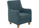 Sessel HOME AFFAIRE "Palmera, B: 70 cm", blau (blaugrau), B:70cm H:93cm T:75cm, 100% Polyester;Struktur (100% Polyester);Luxus-Microfaser in Lederoptik (100% Polyester), Sessel, Sessel, mit Federkern