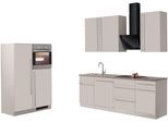 Küchenzeile WIHO KÜCHEN "Chicago", weiß (küche: natur, korpus: cashmerefarben, arbeitsplatte: canvas grau), B:330cm T:60cm, Komplettküchen-Sets, Küchenzeile, ohne E-Geräte, Breite 330 cm
