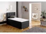 Boxbett HOME AFFAIRE "Olivet mit Bettkasten", grau (anthrazit), B:104cm L:210cm, Komplettbetten, Boxbett, in 4 Farben, 4 Breiten, 2 Matratzenarten, auch in Überlänge 220 cm