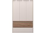 Kleiderschrank OTTO HOME "Invictus, UV lackiert, kratzfest, FSC-zertifiziert, grifflose Optik", beige (kaschmirfarbe), B:142cm H:226cm T:60cm, Holzwerkstoff, MDF, Schränke, Kleiderschrank, mit Beleuchtung und Passpartourahmen, hoher Schrank (226cm), 6 Breiten