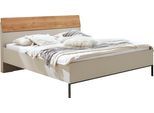 Futonbett WIEMANN "Asti", beige (champagner, dekor, absetzungen in bianco, eiche, nachbildung, champagner, dekor), B:209cm H:103cm L:224cm, Betten, Futonbett, Absetzungen in Bianco-Eiche-Nachbildung, Kufe in Schiefer