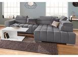 Ecksofa EXXPO - SOFA FASHION "Elias, aktuelle Kreuzsteppung im Sitz, bequem, Breite 307cm, L-Form", grau (anthrazit), B:307cm H:94cm T:201cm, Struktur ( 100% Polyester), Sofas, Ecksofa, mit Kopf- bzw. Rückenverstellung, wahlweise mit Bettfunktion