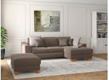 Ecksofa SIT & MORE "Dundee L-Form", grau (taupe), B:264cm H:86cm T:175cm, Sofas, Ecksofa, mit Federkern und Massivholzfüßen, wahlweise mit Kopfteilverstellung