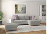 Ecksofa SIT & MORE "Dundee L-Form", silber, B:264cm H:86cm T:175cm, Sofas, Ecksofa, mit Federkern und Massivholzfüßen, wahlweise mit Kopfteilverstellung