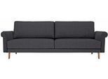 2-Sitzer "CR.450, Designsofa, Loungesofa", schwarz (anthrazitgrau, schwarzgrau 044, 57), B:168cm H:85cm T:95cm, NaturLEDER OSKAR (echtes Rindsleder);Chenille COCO (72% Polyester 15% Baumwolle 13% Polyacryl), CREATION BY ROLF BENZ, Sofas, 2-Sitzer, modern Landhaus, Füße in Nussbaum, Breite 168 cm