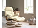 Fußhocker STRESSLESS "Sunrise", beige (vanilla paloma), B:57cm H:42cm T:40cm, Leder BATICK: BATICK ist ein leicht korrigiertes, durchgefärbtes und genarbtes Möbelleder, bei dem die meisten Unebenheiten und Spuren in der Regel entfernt wurden.;Leder PALOMA: PALOMA ist ein durchgefärbtes Semianilin-Möbelleder mit natürlicher Narbung.;ROHLEDER Stoff Q2 FARON: Ein fester zuverlässiger Bouclé mit einem