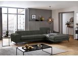 Ecksofa W.SCHILLIG "piedroo, Designsofa mit tollem Sitzkomfort, bequem, L-Form", grün (hunter r66), B:343cm H:70cm T:193cm, Chenille-Flachgewebe R66 (85% Polyester, 15% Nylon), Sofas, Ecksofa, Kopfteilverstellung, wahlweise mit Sitztiefenverstellung, Breite 343cm