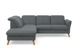 Ecksofa SIT & MORE "Romero L-Form", grau (dunkelgrau), B:250cm H:91cm T:220cm, 100% Polyester, Sofas, Ecksofa, wahlweise mit oder ohne TV-Funktion, Bettfunktion, Bettkasten
