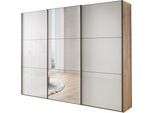 Schwebetürenschrank WIEMANN "Phoenix, Made in Germany, modernes Design, Highlight, Blickfang", weiß (bianco, eiche, nachbildung), B:223cm H:236cm T:67cm, Schränke, Schwebetürenschrank, maximaler Staurraum, inkl.Einlegeböden, Wäscheböden u. Dämpfer