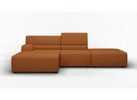 Ecksofa EGOITALIANO "Babouche, Designsofa mit außergewöhnlichem Sitzkomfort zum Wohlfühlen", braun (cognac), B:287cm H:80cm T:98cm, Luxus-Micofaser Lederoptik (100% Polyester) ist ein neues technisches Gewebe mit einem visuellen und taktilen Aspekt, der dem Nubuk sehr nahe kommt, mit innovativen Eigenschaften. Seine außerordentliche Weichheit kommt von einem exklusiven Produktionsprozess, der Unre