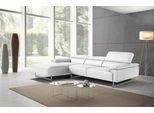 Ecksofa EGOITALIANO "Malika, edel und bequem, Designsofa mit hochwertigen Bezügen, L-Form", weiß, B:287cm H:94cm T:165cm, Leder »BULL« (echtes Rindsleder). Geschliffenes, pigmentiertes und behandeltes Rindsleder mit einer Dicke von 1, 3-1, 5 mm. Dieses Leder zeigt eine ziemlich weiche Hand mit einem halb undurchsichtigen Aussehen. Es handelt sich um ein geschütztes Leder. Eine leichte Deckschicht