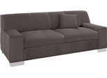 2-Sitzer DOMO COLLECTION "Bero, elegant und zeitlos, flache Armlehnen", grau (stone), B:193cm H:74cm T:85cm, Zierkissen: Im jeweiligen Bezugsstoff;Struktur fein (100% Polyester);Feinstruktur (100% Polyester);Luxus-Microfaser (100% Polyester), Sofas, 2-Sitzer, fester Sitzkomfort